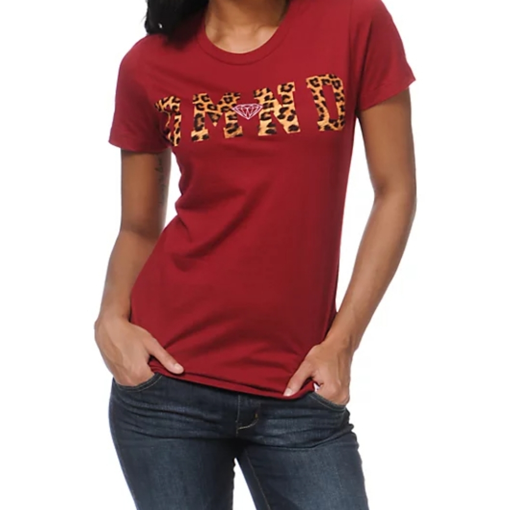 Diamond Supply Co. Cheetah Print Logo Tee